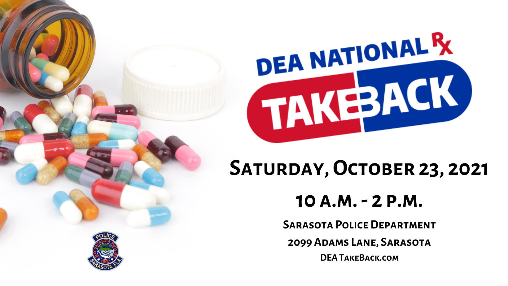 Saturday, October 23, 2021 10 a.m. - 2 p.m. DEATakeBack.com